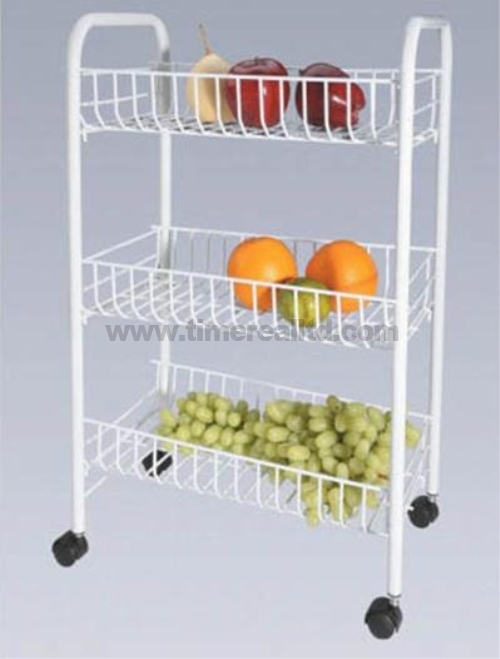 3 tiers Waya Karfe Kitchen Storage tara da Zanen Sr-Bp001