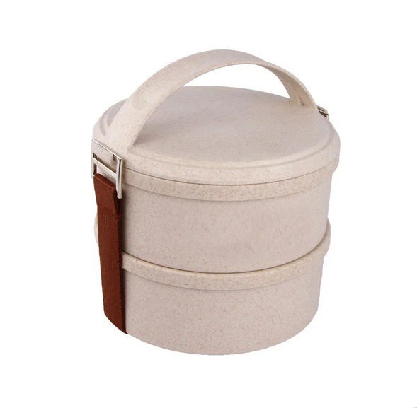 Nature Wheat Straw Lunch Box-No. Gd011-Dinnerware