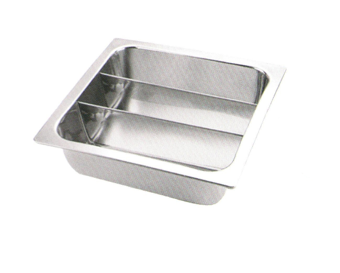 Stainless Steel There Flavor Square Hot Pot with Two Stainless Steel Division Plates HP005