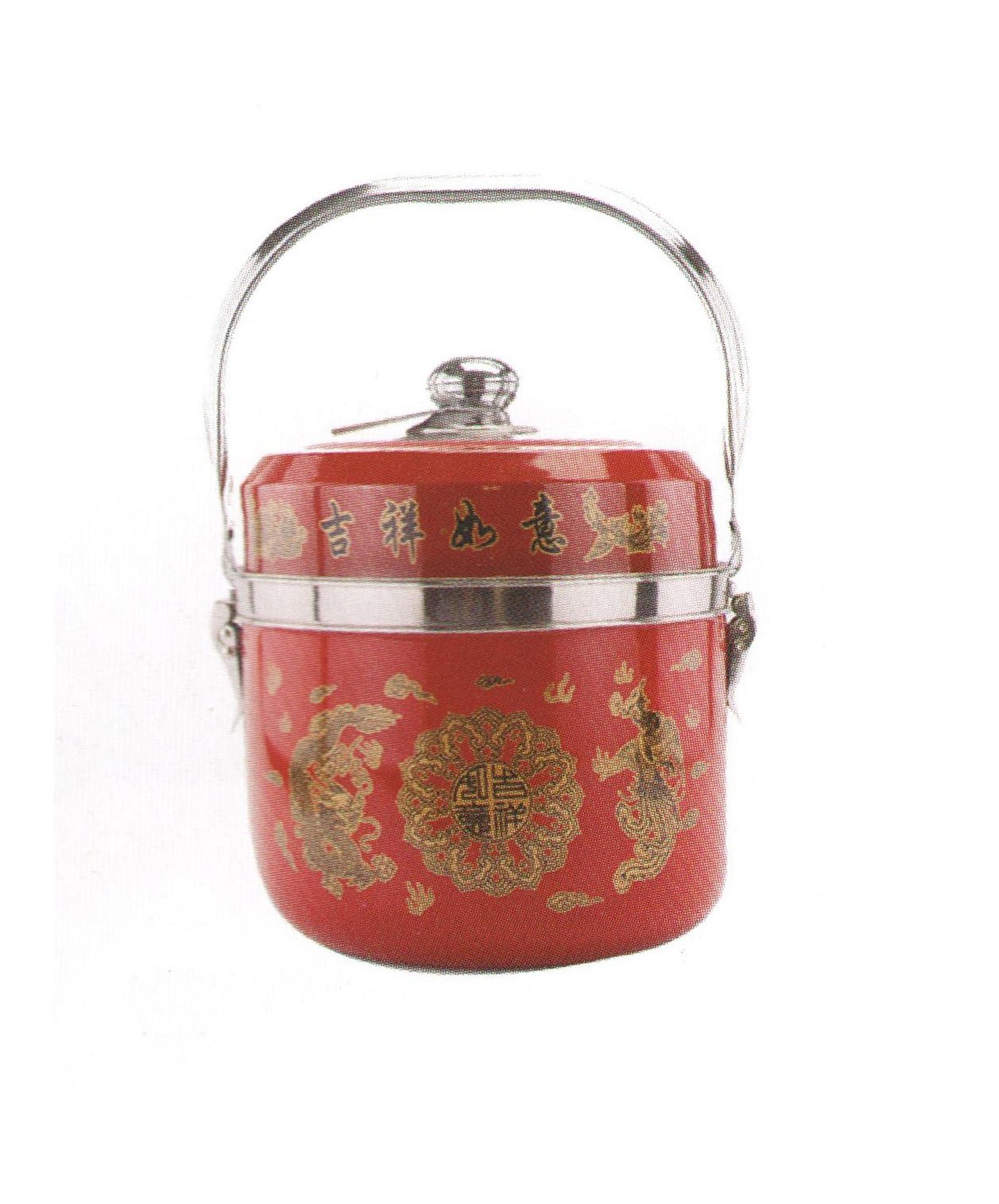 Fashion Stainless Steel Decorative Pattern Fire Free Reboiler Pot with Handle Cp017
