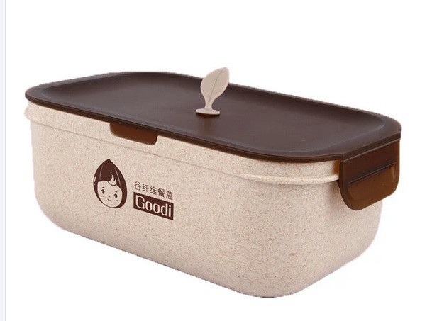 Nature Wheat Straw Lunch Box-No. Gd007-Dinnerware