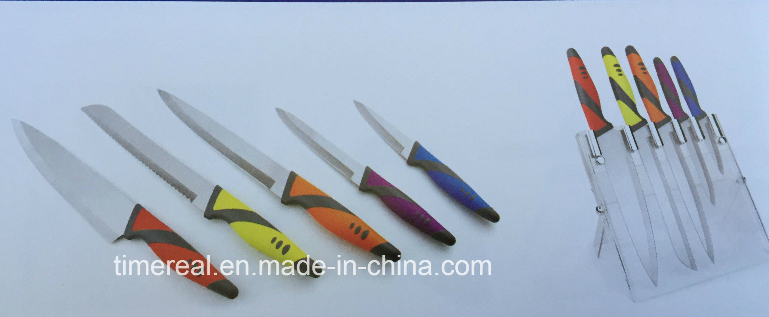 New Fashion Design for Wheat Fiber Bowls -
 Stainless Steel Kitchen Knives Set with Painting No. Fj-0034 – Long Prosper