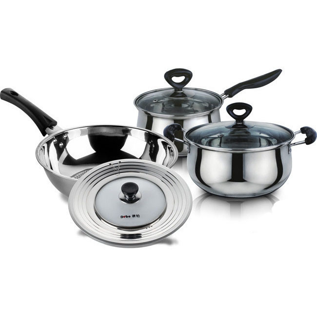 Stainless Steel Cookware Set Cooking Pot Casserole Frying Pan S118