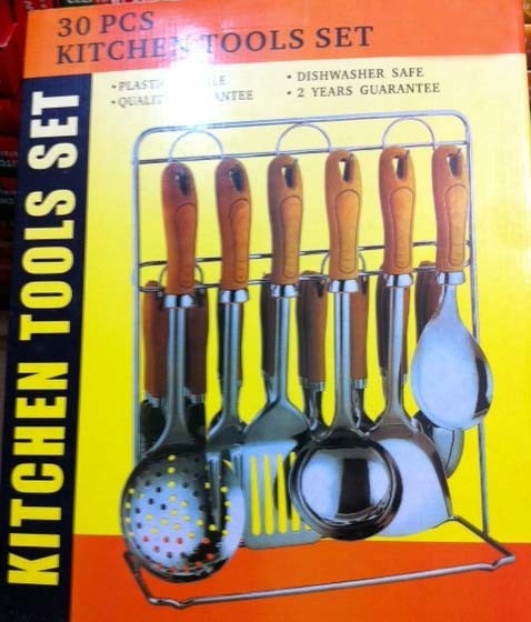 Stainless Kitchen Cooking Izixhobo Icwangcisa kunye Holder Ckt30-B05