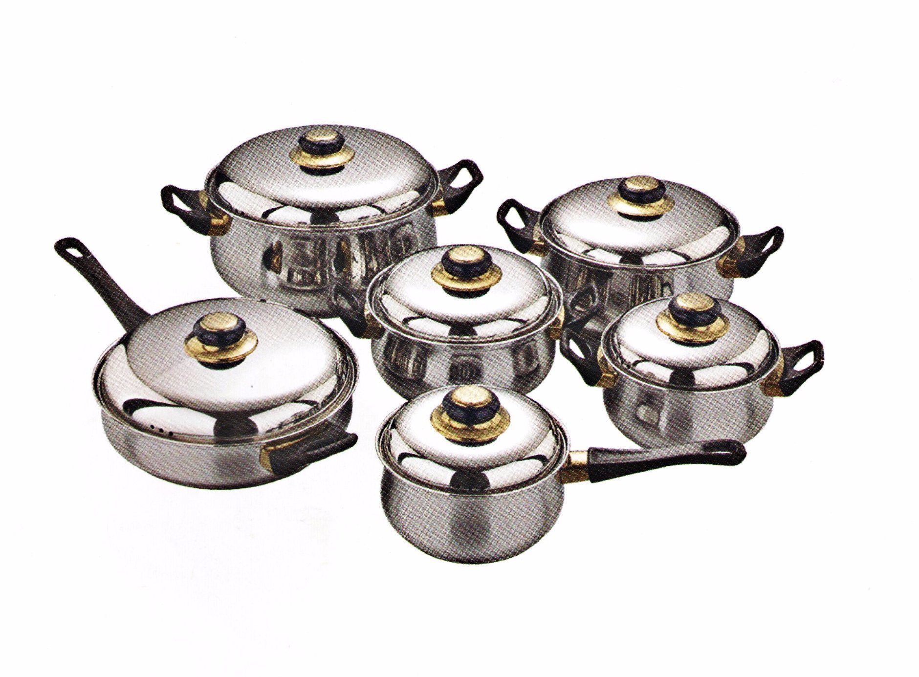 High definition Kitchen Corner Rack -
 Home Appliance 12PCS Stainless Steel Cooking Pot and Frying Pan PP004 – Long Prosper