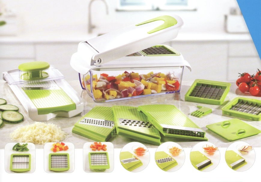 7 in 1 Plastic Food Processor Vegetable Chopper Cutting Machine Set Cg056