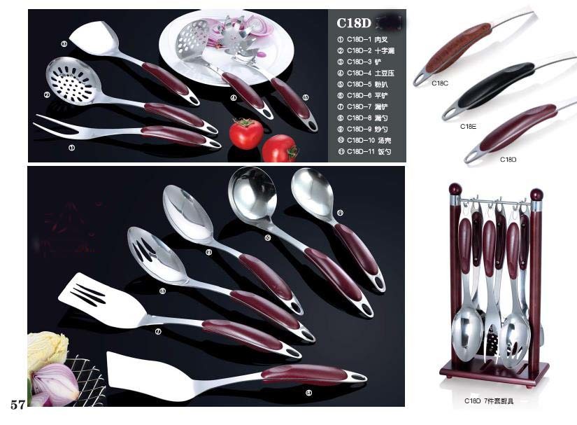 Stainless Steel Kitchen Cooking Tools Sets with Holder No. CD18