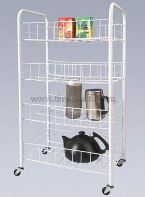 Big discounting Stainless Steel Food Container -
 Chrome 4 Tiers Steel Kitchen Storage Rack Sr-B003 – Long Prosper