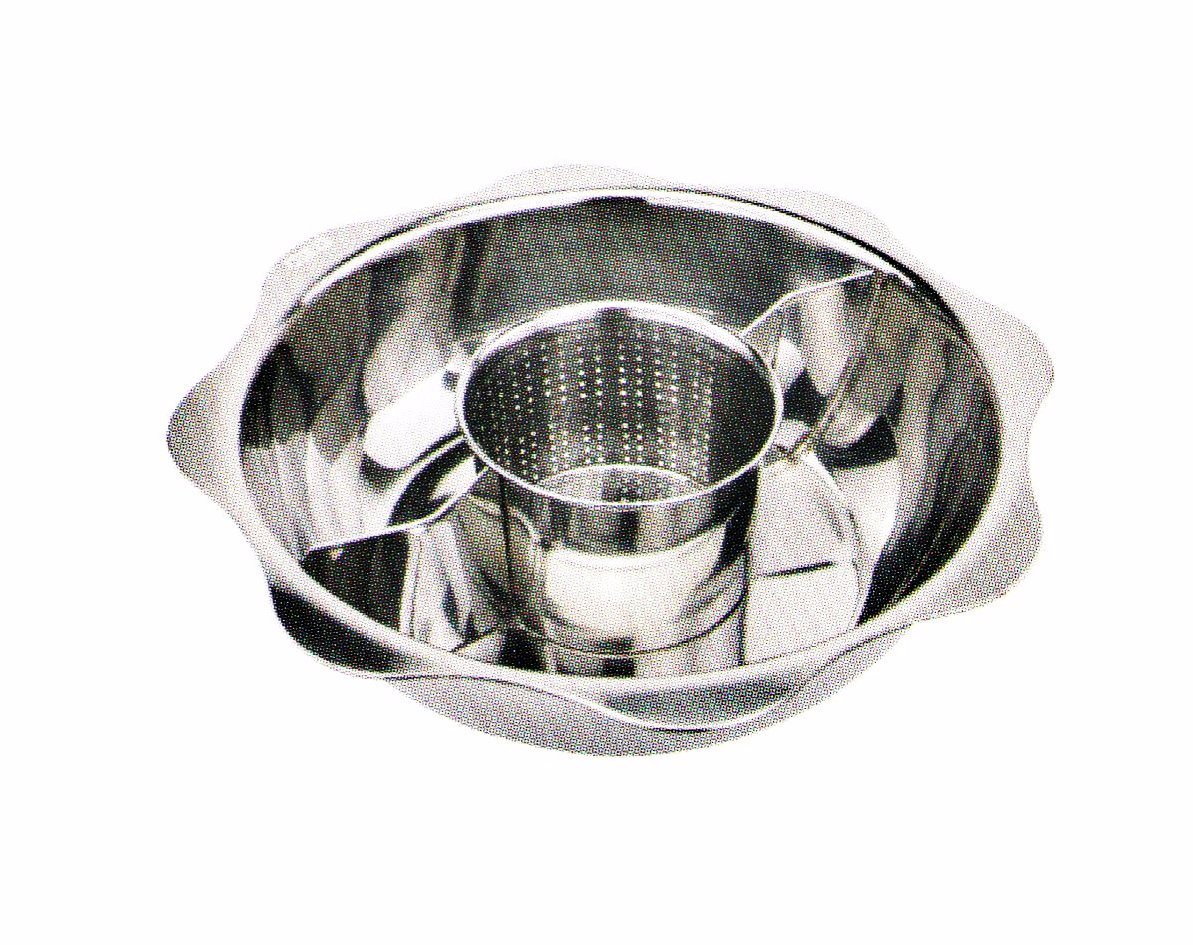 Stainless Steel Two Flavor Square Hot Pot with One Stainless Steel Division Plates HP009