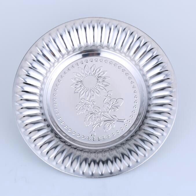 Hot Sell Stainless Steel Soup Plate with Flowers