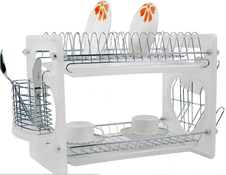 100% Original Factory Food Warmer Bowls -
 2 Layers Metal Wire Kitchen Dish Rack with Plastic Board No. Dr16-Bp01 – Long Prosper
