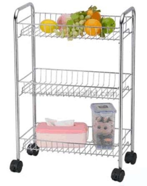 Chrome 3 Tiers Steel Kos berging Rack Sr-B001