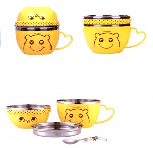 Renewable Design for Kitchen Knife Set -
 4 Set Series Stainless Steel Children Cups and Lunch Box Scc006 – Long Prosper