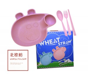 Hot Sale for Biodegradable Peppa Pig Children’s Tableware Set Wheat Straw Knife Spoon Fork Travel Flatware Cutlery Set