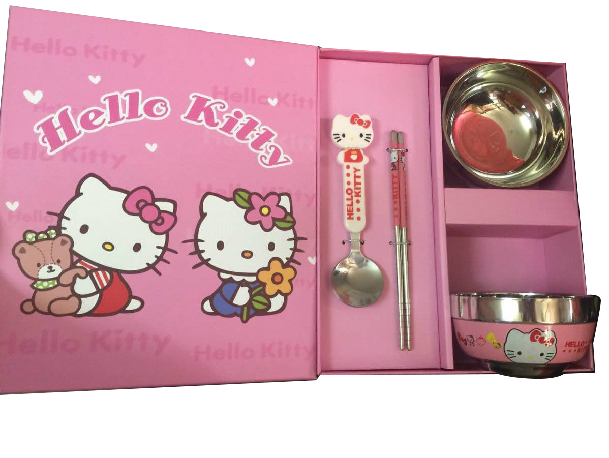 Good Quality Steel Kitchen Shelf -
 Gift Hello Kitty Stainless Steel Children Dinnerware Set Bowl – Long Prosper