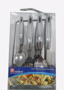 24PCS Steel Cutlery Tableware pisau Fork Sendok CT24-S03