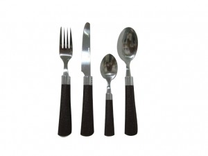 24PCS Stainless Steel Dinner Cutlery Set with Colorful Plastic Handle No. CT24-P09