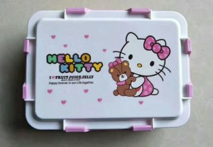 Hello Kitty Children Lunch Box With Plastic Cover-No. Lb24-Kitchen Utensils