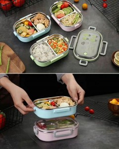 2 Grids Children Lunch Box Customized Color Kitchen Utensils No. Lb27