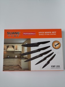 6PCS Kitchen Knife Set With Marble Stone Coating No. KMF-355