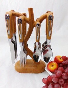 Short Lead Time for Portable Espresso Maker -
 24pcs Cutlery Set  Wooden Handle-No. CT24-B04-Tableware – Long Prosper