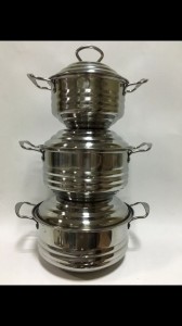 Good Quality Cheaper price cooking pot set stainless steel soup pot 3pieces