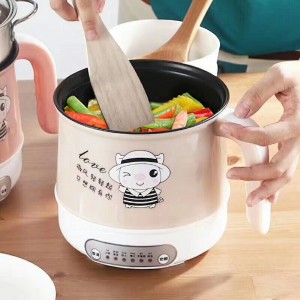 600W Multi-Purpose Electric Cooking Pot,Anti-scald PP Mini Electric Cooker