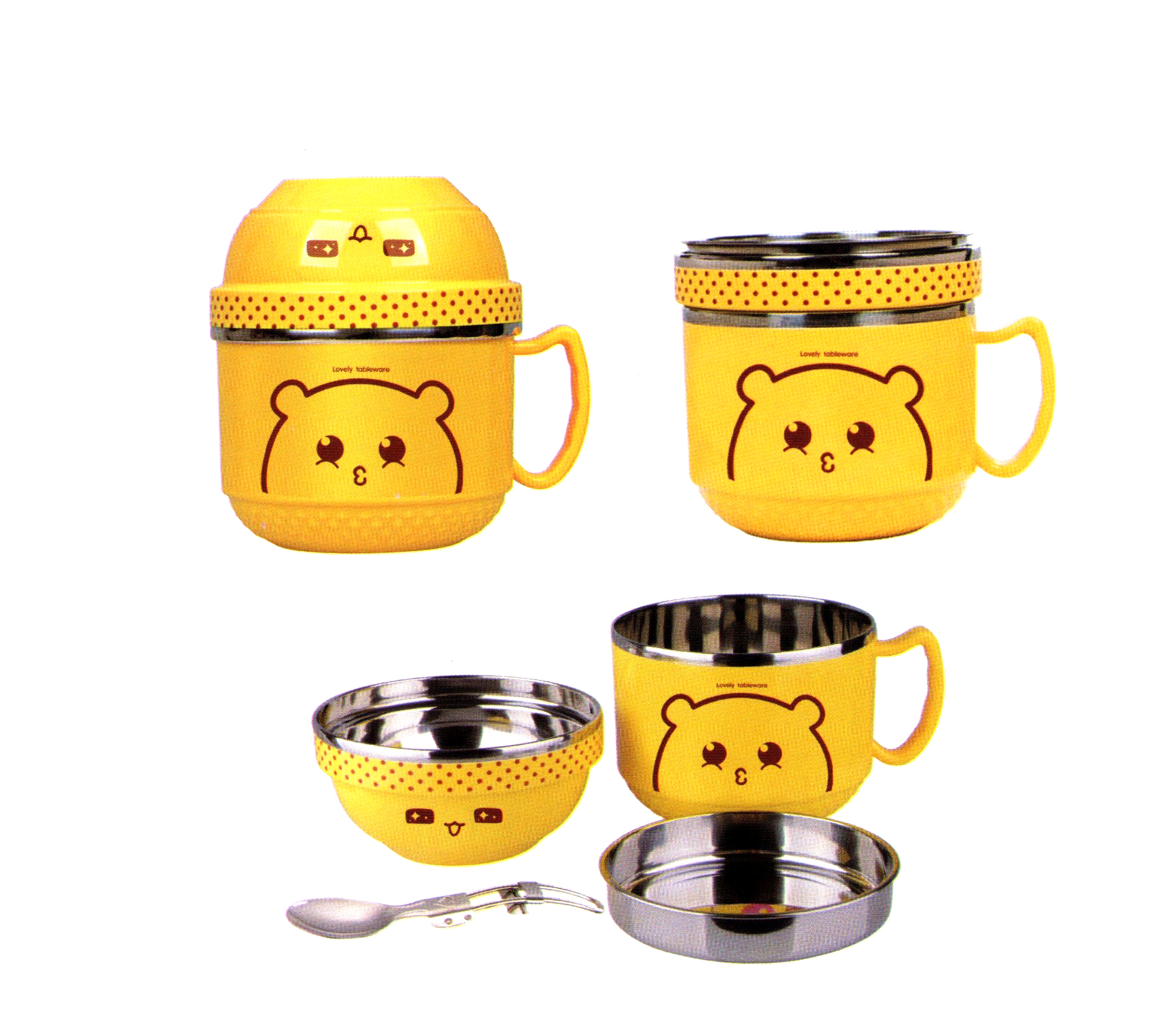 Short Lead Time for Black Tableware -
 4 Set Series Stainless Steel Children Cups and Lunch Box Scc007 – Long Prosper