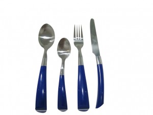 24PCS Stainless Steel Dinner Cutlery Set with Colorful Plastic Handle No. CT24-P08