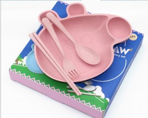 Europe style for Hanging Kitchen Utensils -
 Wheat straw tableware Pepa pig  style – Long Prosper