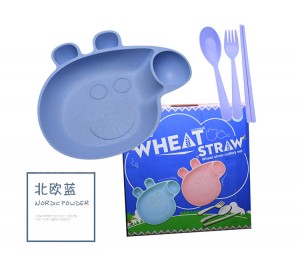 Hot Sale for Biodegradable Peppa Pig Children’s Tableware Set Wheat Straw Knife Spoon Fork Travel Flatware Cutlery Set