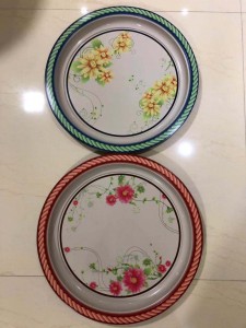 China wholesale Metal Kitchen Rack -
 45-50CM Tinplate Round Tray With Flower Painting – Long Prosper