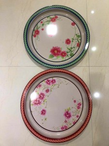 45-50CM Tinplate Round Tray With Flower Painting