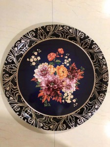 60CM Tinplate Round Tray With Flower Painting