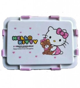 Hello Kitty Children Lunch Box With Plastic Cover-No. Lb24-Kitchen Utensils