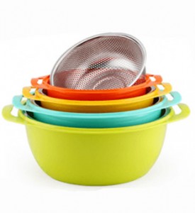 Special Price for Hollow Handle Utensils -
 2PCS Vegetable Stainless Steel Drain Basket And Plastic Basin – Long Prosper