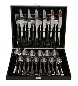 Hot Selling Black Gift Box 24PCS Tableware Knife Fork Spoon