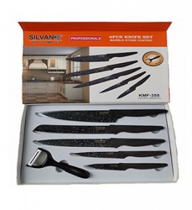 6PCS Kitchen Knife Set With Marble Stone Coating No. KMF-355