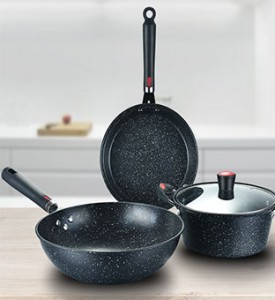 China Manufacturer 3PCS Non Stick Coating Maifanshi Pots Set Without Oil Fume