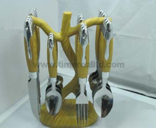 Stainless Steel Cutlery Set with Colorful Plastic Handle No. CT24-B01