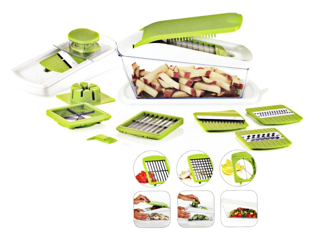 7 in 1 Home Appliance Plastic Food Processor Vegetable Chopper Cutting Machine Cg053