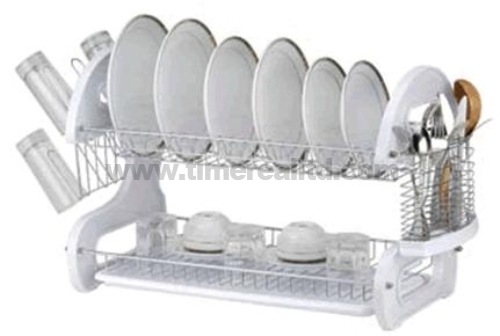 Metal Wire Kitchen Dish Rack Plastic Board No. Dr16-Bp04