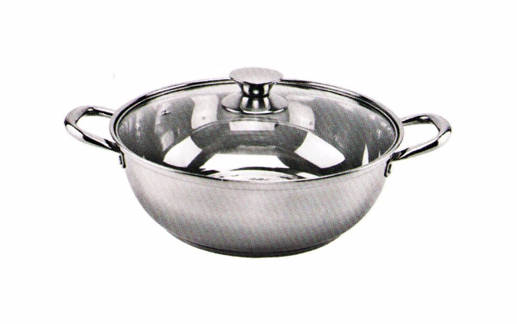 Home Appliance Stainless Steel Two Flavor Round Pot with Cover HP011