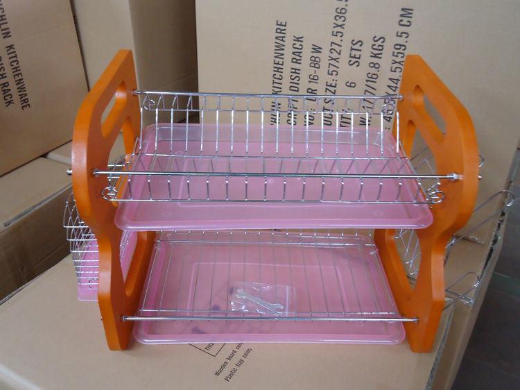 2 Layers Metal Wire Kitchen Dish Rack No. Dr16-2bw
