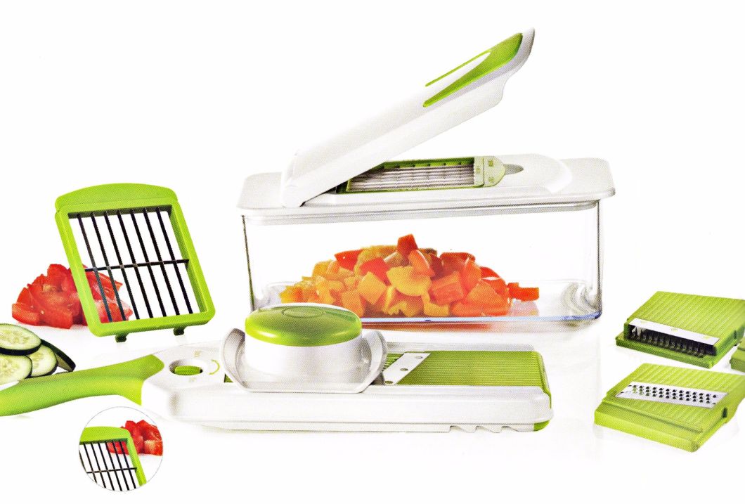 6 in 1 Home Appliance Food Processor Vegetable Plastic Chopper Cutting Machine Cg048