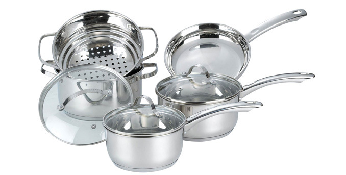 Stainless Steel Cookware Set Cooking Pot Casserole Frying Pan S115