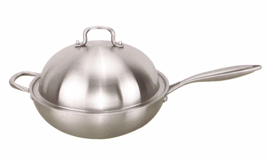 Home Appliance Stainless Steel Cooking Pan Cookware Frying Pan with Long Handle Fp007