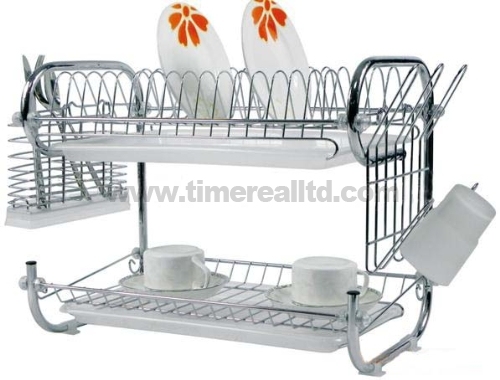 2 Layers Metal Wire Kitchen Dish Rack No. Dr16-9b