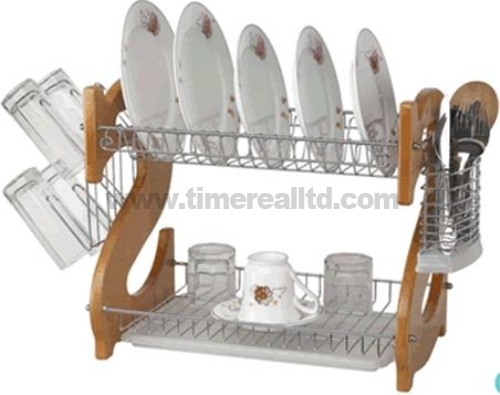 2 Layers Metal Wire Kitchen Dish Rack No. Dr16-2bw