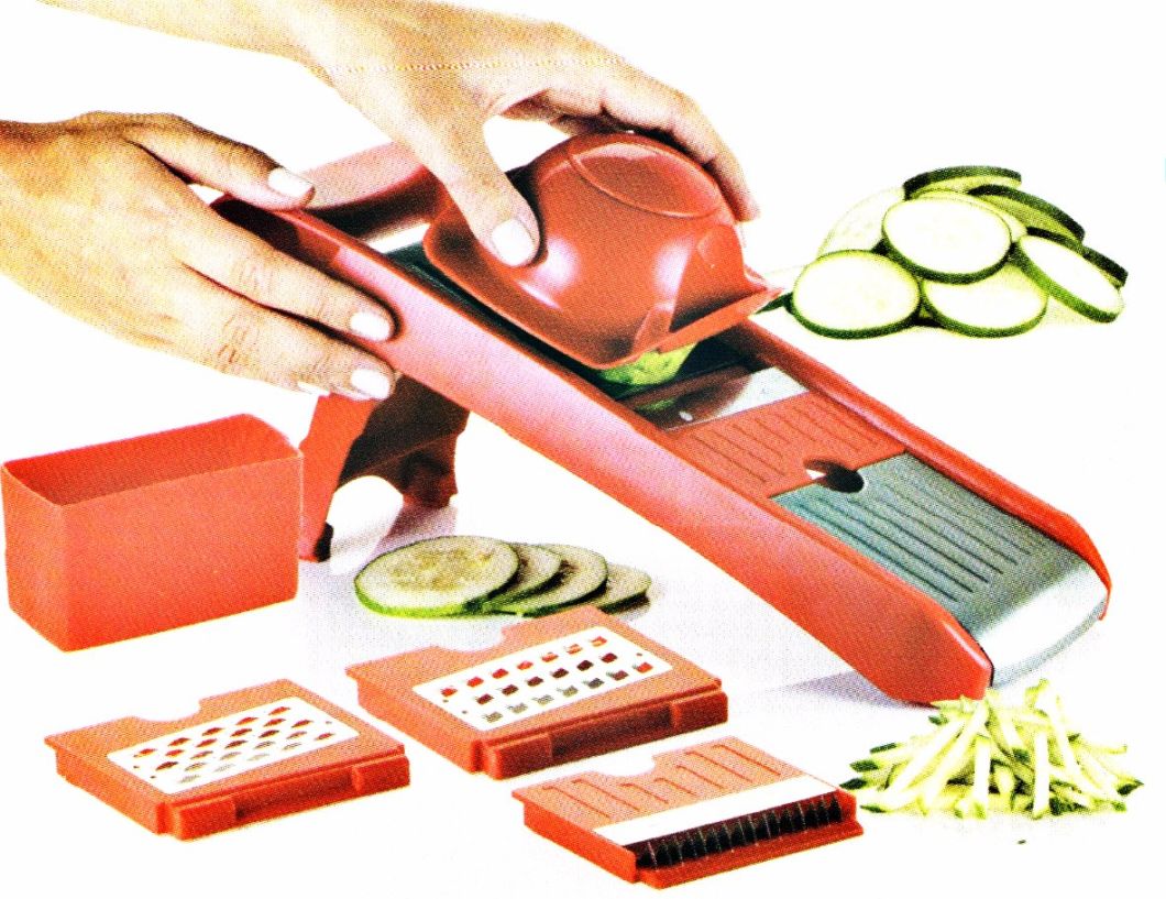 4 in 1 Home Appliance Plastic Food Processor Vegetable Chopper Cutting Machine with Steel Parts No. Cg017